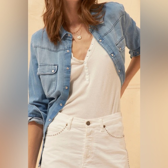 Ba&sh Cloe Mini Skirt in Ecru - Size 6 - Picture 2 of 12